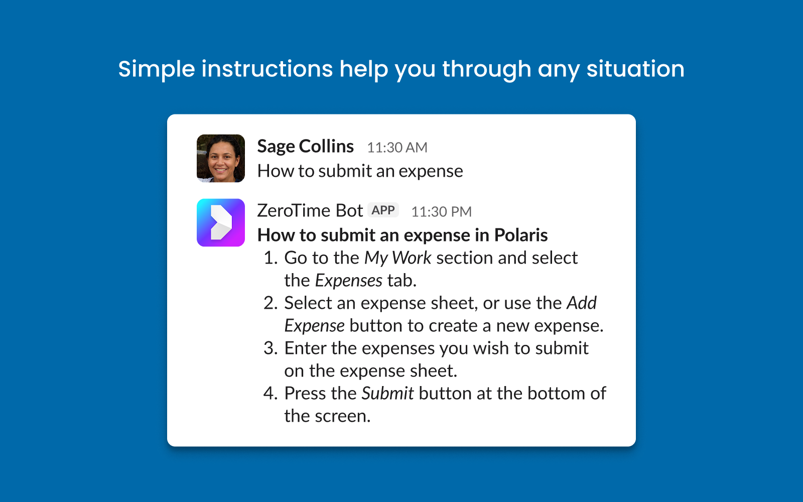 Slack Dela Interaction - Expense Help